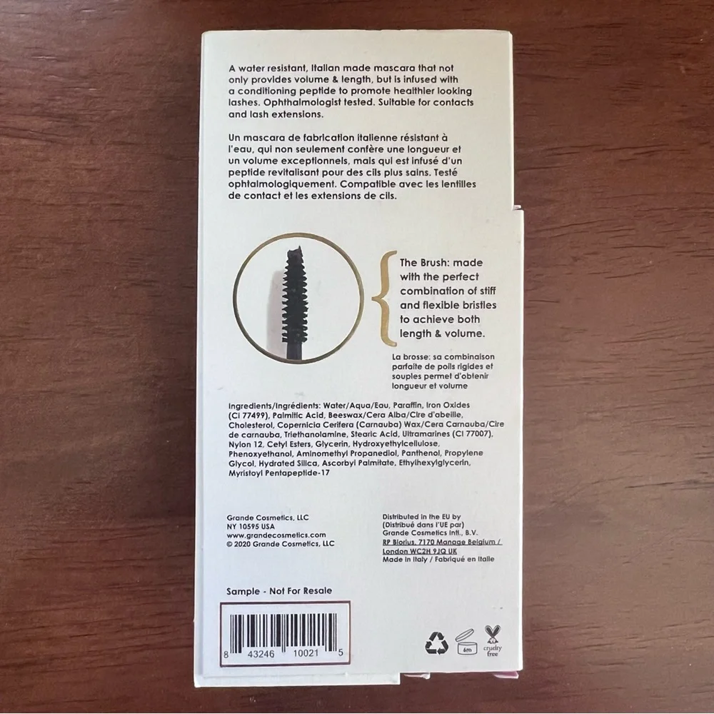 NEW! Grande Cosmetics GrandeMASCARA Conditioning Peptide Mascara in Rich Black